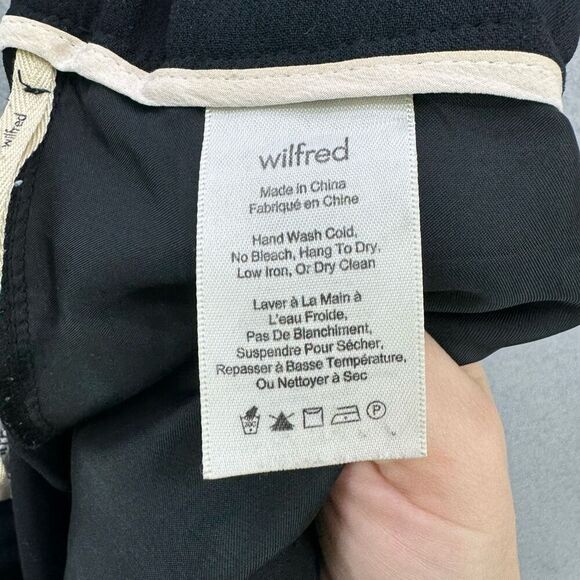 Aritzia Wilfred Crepe Darontal Pull On Pant Cropped Trousers Black Size 2 - Picture 7 of 13